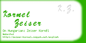 kornel zeiser business card